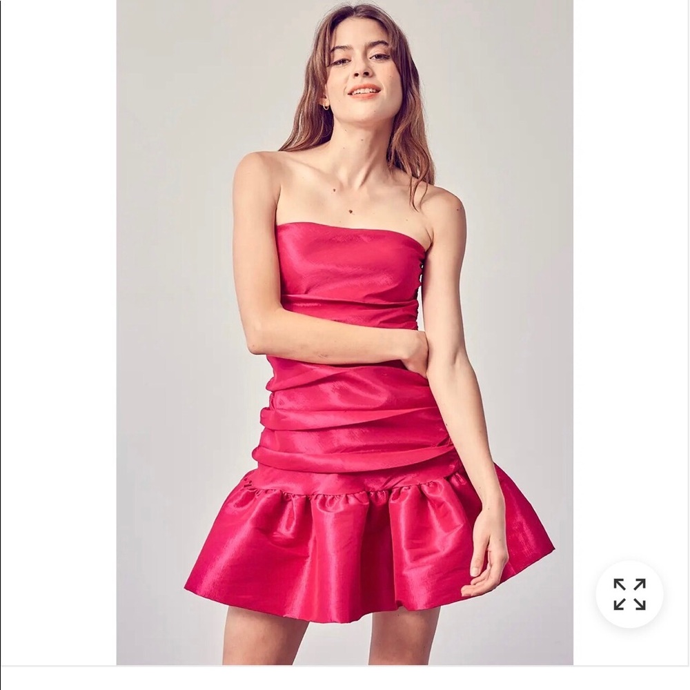 Hot pink Do+Be strapless dress